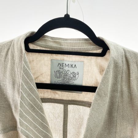  Leilian レリアン レディース ジャケット 裏地ストライプ ボタン無し サイズ13+ アイボリー