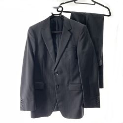 〇〇 GUCCI グッチ メンズ 2Bスーツ セットアップ ストライプ  ブラック Bランク