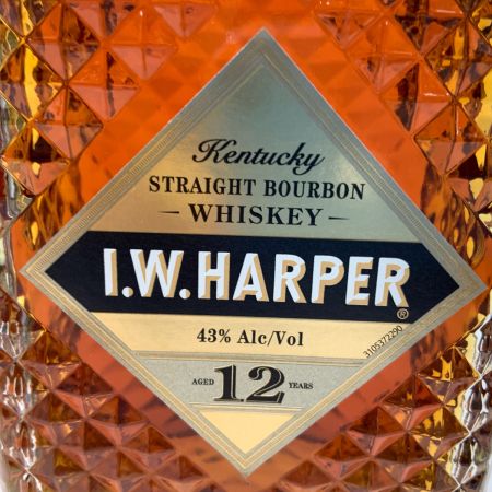  I.W.HARPER アイダブリューハーパー 12年 750ml 43% ストレート バーボン ウィスキー 未開栓