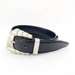 〇〇 VERSACE ベルサーチ  ベルト ブラック×シルバー Bランク