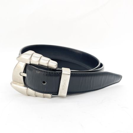  VERSACE ベルサーチ  ベルト ブラック×シルバー