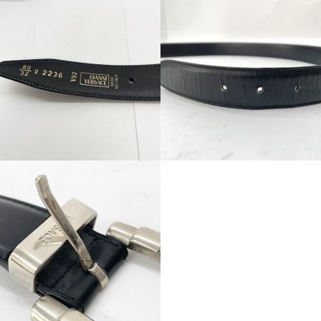  VERSACE ベルサーチ  ベルト ブラック×シルバー