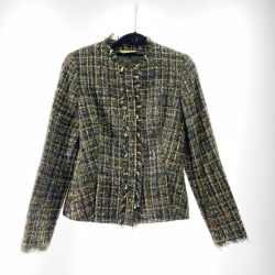 〇〇 Paul Stuart ポールスチュアート レディース ジャケット サイズ7 グリーン Bランク