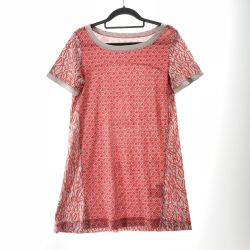 〇〇 HIROKO BIS ヒロコ ビス レディース  チュニック サイズ9 レッド×グレー Bランク