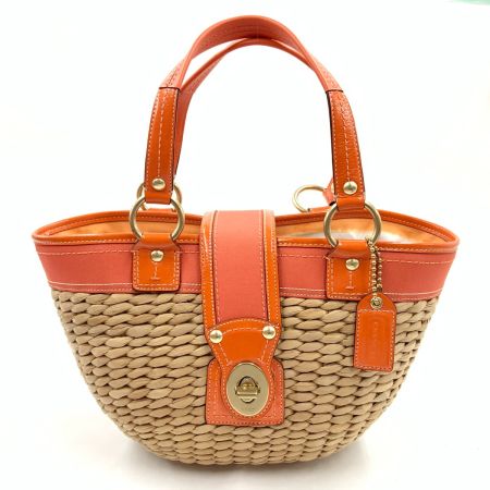  COACH コーチ ターンロック カゴバッグ トートバッグ 10728 オレンジ
