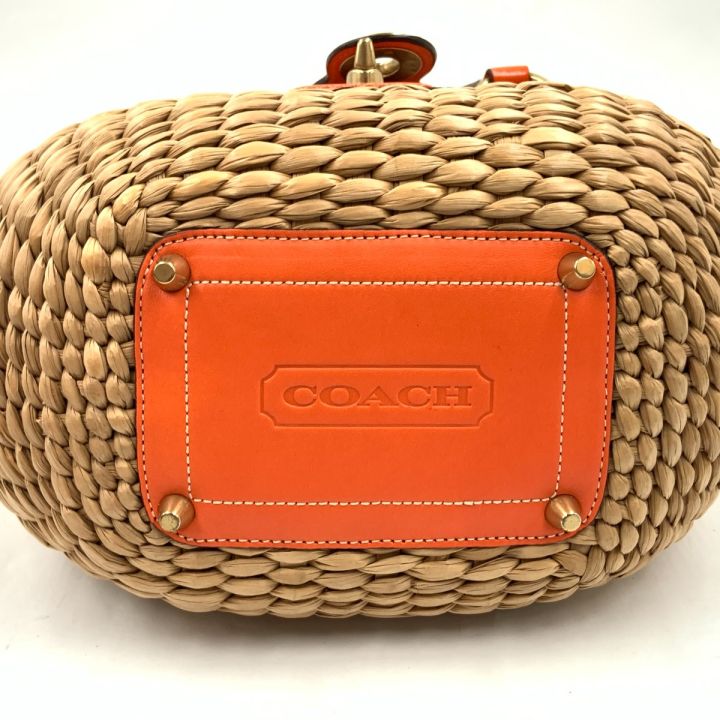 COACH コーチ ターンロック カゴバッグ トートバッグ 10728 オレンジ