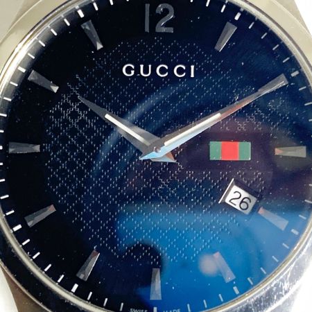  GUCCI グッチ Gタイムレス クォーツ 腕時計 126.3 シルバー x ブラック