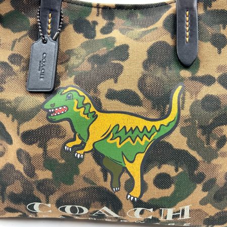  COACH コーチ レキシー トート 42 カモフラ柄 迷彩 恐竜プリント トートバッグ 肩掛けバッグ 26895 ブラウン