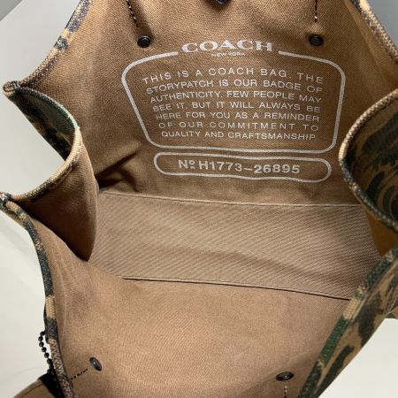 COACH コーチ レキシー トート 42 カモフラ柄 迷彩 恐竜プリント トートバッグ 肩掛けバッグ 26895 ブラウン