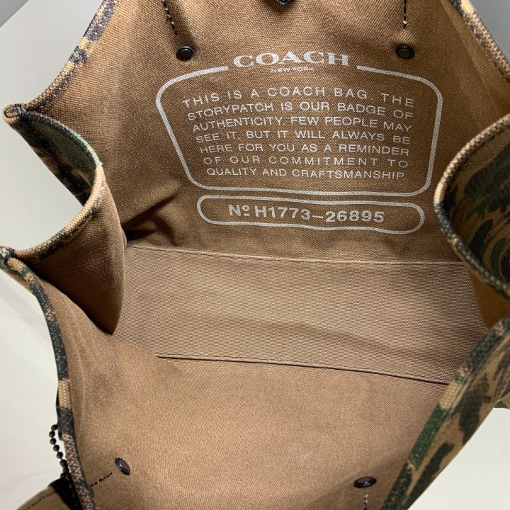 ★【COACH/コーチ】レキシートート  カモフラ柄  恐竜  キャンバス地  肩掛け  大容量  A4収納  北九州店舗店頭販売のみ 公式】COACH – コーチ | フィールド トート 40・シグネチャー
