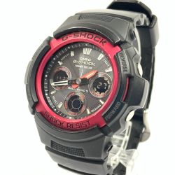 〇〇 CASIO カシオ G-SHOCK ジーショック 電波タフソーラー AWG-101F ブラック x レッド Cランク