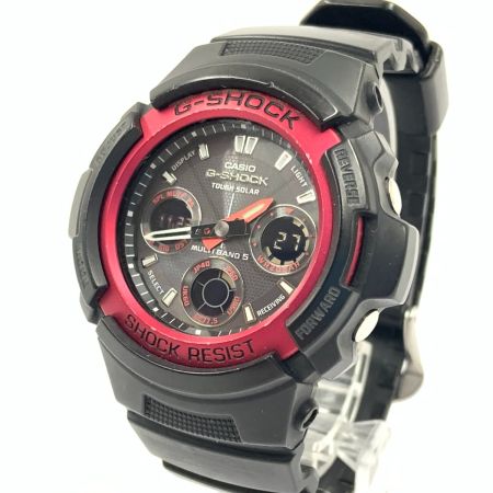  CASIO カシオ G-SHOCK ジーショック 電波タフソーラー AWG-101F ブラック x レッド