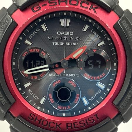  CASIO カシオ G-SHOCK ジーショック 電波タフソーラー AWG-101F ブラック x レッド
