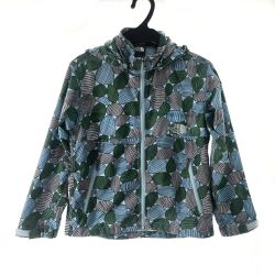〇〇 THE NORTH FACE ザノースフェイス キッズ ノベルティベンチャージャケット ミナペルホネンコラボ ストーンカモフラージュ柄 130cm NPJ21811 グリーン×ブルー Bランク