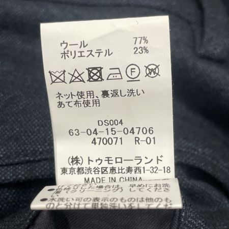  TOMORROW LAND トゥモローランド メンズ  ウールポリエステル タックパンツ ウール sizeM 63-04-15-04706 ネイビー