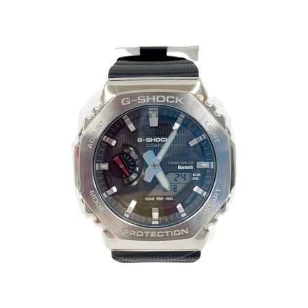  CASIO カシオ 2100シリーズ タフソーラー Bluetooth スマートフォンリンク ラバー 腕時計 GBM-2100 シルバー x ブラック