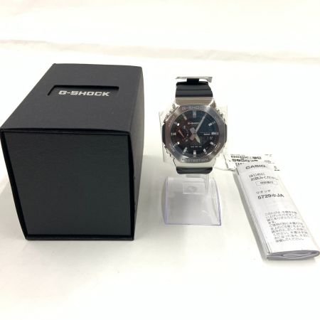  CASIO カシオ 2100シリーズ タフソーラー Bluetooth スマートフォンリンク ラバー 腕時計 GBM-2100 シルバー x ブラック