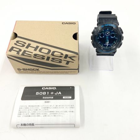  CASIO カシオ Gショック カモフラージュ クォーツ 腕時計 GA-100CB ブラック x ブルー