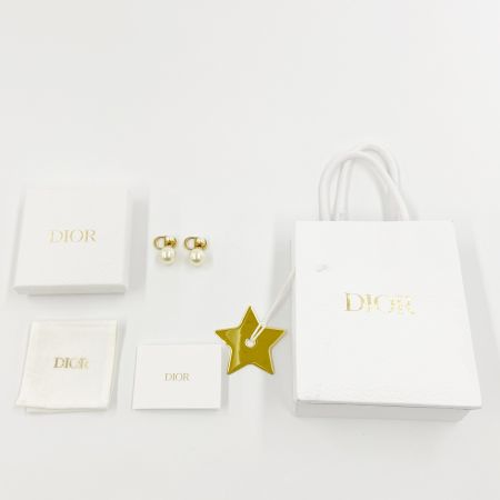  Christian Dior クリスチャンディオール トライバル ピアス パール ゴールド