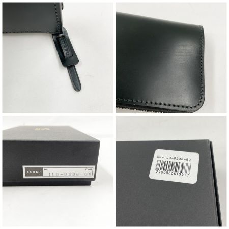  CORBO メンズ L字ファスナー二つ折り財布 face Bridle Leather 1LD-0238 ダークグリーン
