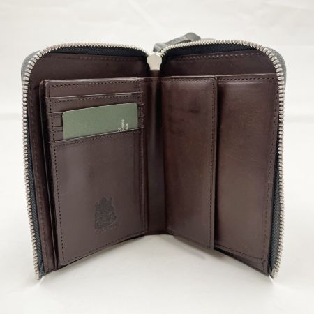  CORBO メンズ L字ファスナー二つ折り財布 face Bridle Leather 1LD-0238 ダークグリーン