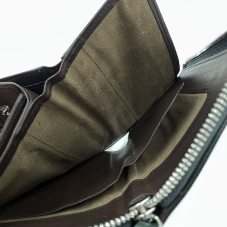  CORBO メンズ L字ファスナー二つ折り財布 face Bridle Leather 1LD-0238 ダークグリーン