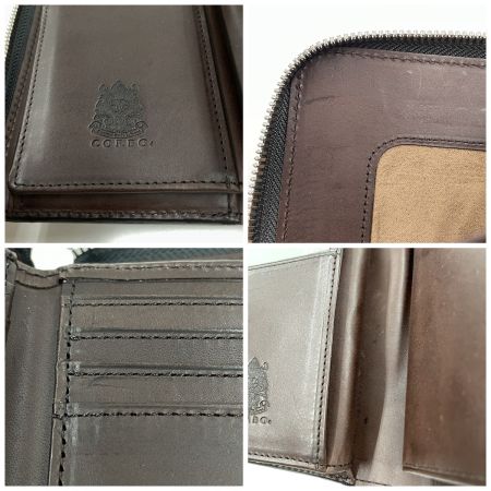  CORBO メンズ L字ファスナー二つ折り財布 face Bridle Leather 1LD-0238 ダークグリーン