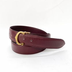 〇〇 Cartier カルティエ マスト ドゥ カルティエ ベルト ワインレッド Aランク