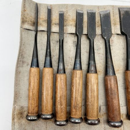  助次 ノミ のみ 鑿 革ケース付き 大工道具 建具 木工  10本ｾｯﾄ