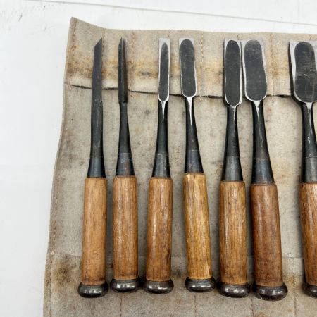  助次 ノミ のみ 鑿 革ケース付き 大工道具 建具 木工  10本ｾｯﾄ