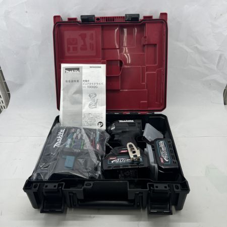  MAKITA マキタ インパクトドライバ 40v 充電器・充電池2個・ケース付  TD002G RDXB