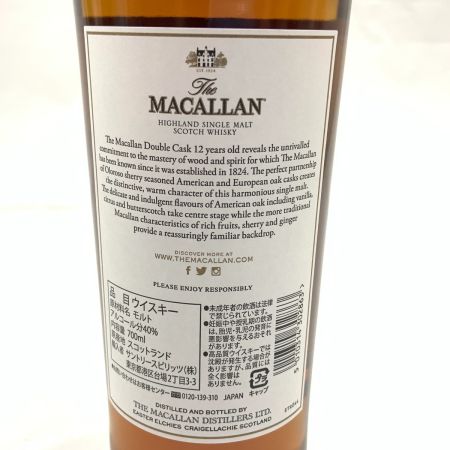  The MACALLAN マッカラン 12年 ウイスキー ハイランド シングル モルト スコッチウィスキー ダブルカスク 40％ 700ml  未開栓