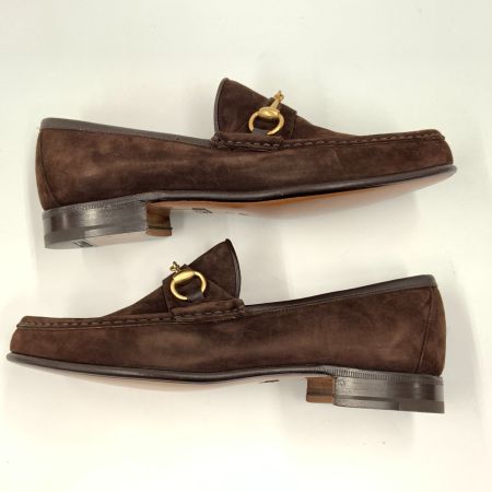  GUCCI グッチ ホースビット 表記サイズ 41 1/2 E　ローファー 110009 ブラウン x ゴールド 現状渡し