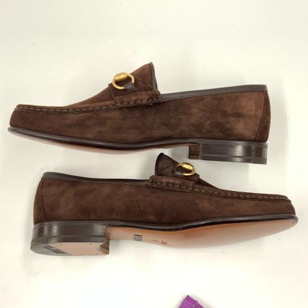  GUCCI グッチ ホースビット 表記サイズ 41 1/2 E　ローファー 110009 ブラウン x ゴールド 現状渡し