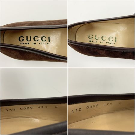  GUCCI グッチ ホースビット 表記サイズ 41 1/2 E　ローファー 110009 ブラウン x ゴールド 現状渡し