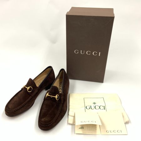  GUCCI グッチ ホースビット 表記サイズ 41 1/2 E　ローファー 110009 ブラウン x ゴールド 現状渡し