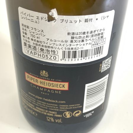  PIPER-HEIDSIECK パイパーエイドシック NV キュヴェ・ブリュット 赤ラベル シャンパン 750ml 12% 未開栓