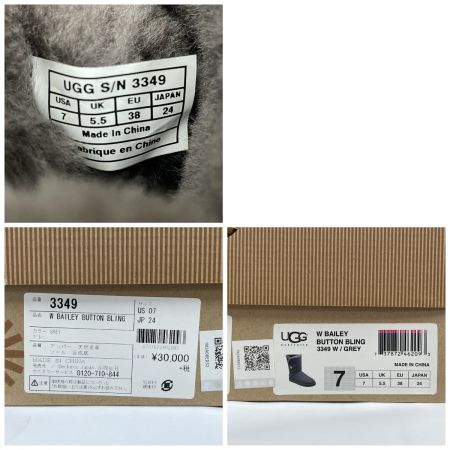  UGG アグ レディース ムートンブーツ Bailey Button Bling 24cm 3349 グレー