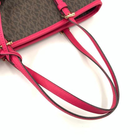  MICHAEL KORS マイケルコース ジェットセット ロゴ トートバッグ 30S7GTTT8B ブラウン x ピンク