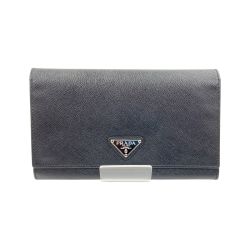〇〇 PRADA プラダ サフィアーノ 長財布 ブラック Bランク