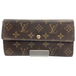 〇〇 LOUIS VUITTON ルイヴィトン モノグラム ポシェット ポルト モネ クレディ 二つ折り長財布 M61725 ブラウン 現状渡し ジャンク品 Dランク