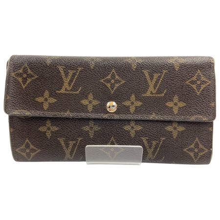  LOUIS VUITTON ルイヴィトン モノグラム ポシェット ポルト モネ クレディ 二つ折り長財布 M61725 ブラウン 現状渡し ジャンク品