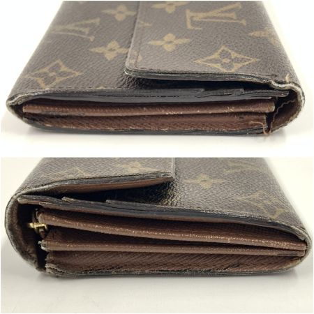  LOUIS VUITTON ルイヴィトン モノグラム ポシェット ポルト モネ クレディ 二つ折り長財布 M61725 ブラウン 現状渡し ジャンク品