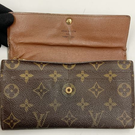  LOUIS VUITTON ルイヴィトン モノグラム ポシェット ポルト モネ クレディ 二つ折り長財布 M61725 ブラウン 現状渡し ジャンク品
