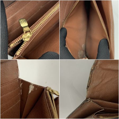  LOUIS VUITTON ルイヴィトン モノグラム ポシェット ポルト モネ クレディ 二つ折り長財布 M61725 ブラウン 現状渡し ジャンク品