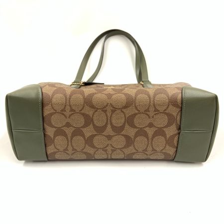  COACH コーチ シグネチャー トートバッグ ハンドバッグ F29208 ブラウン×オリーブ x グリーン