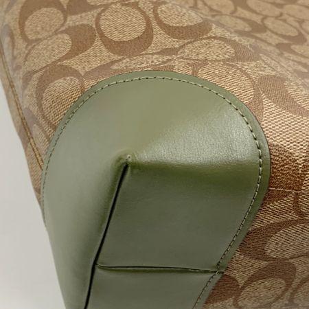  COACH コーチ シグネチャー トートバッグ ハンドバッグ F29208 ブラウン×オリーブ x グリーン