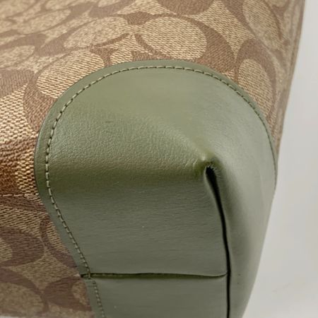  COACH コーチ シグネチャー トートバッグ ハンドバッグ F29208 ブラウン×オリーブ x グリーン