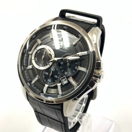  TECHNOS テクノ クロノグラフ メンズ クォーツ 腕時計 T8637SB シルバー x ブラック