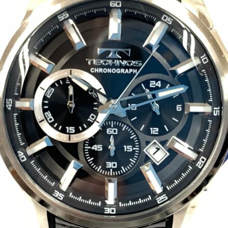  TECHNOS テクノ クロノグラフ メンズ クォーツ 腕時計 T8637SB シルバー x ブラック